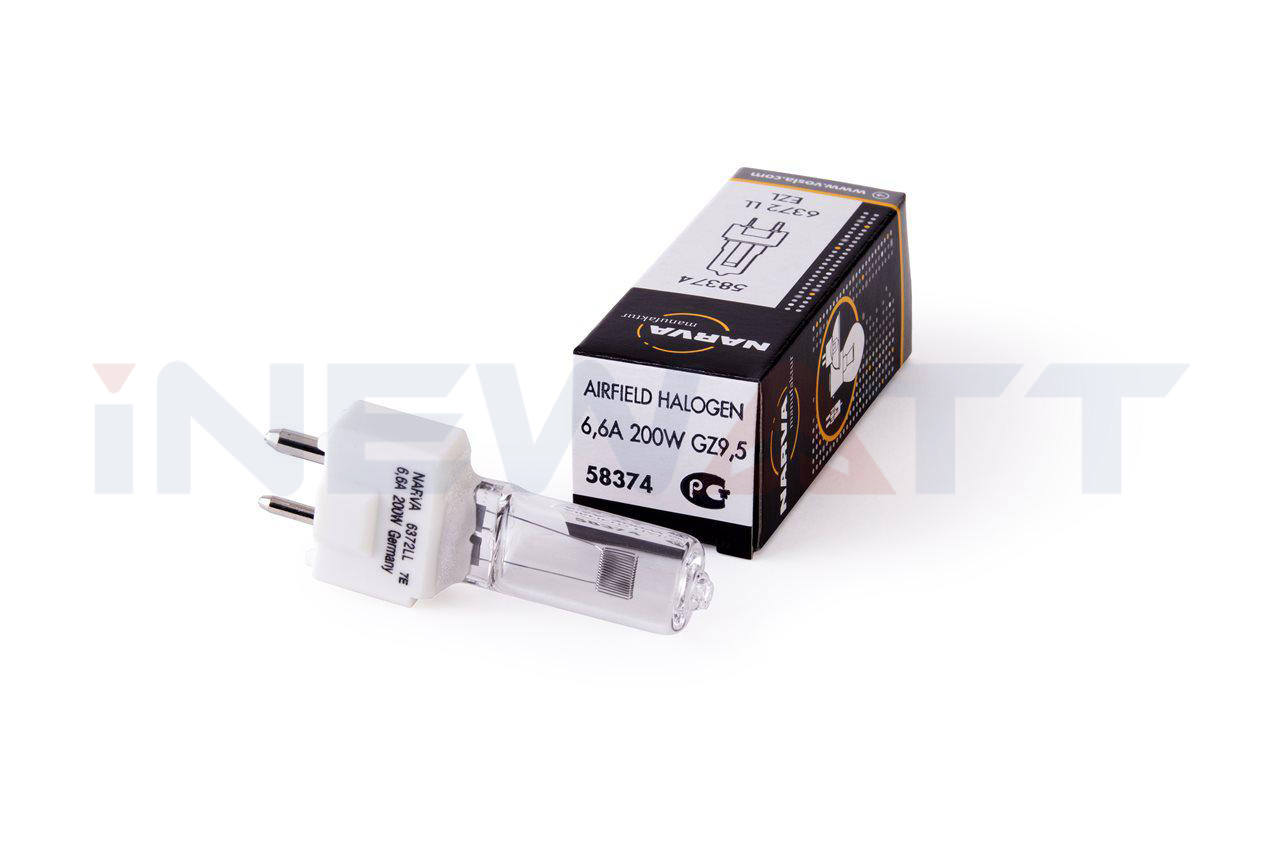 AIRFIELD HALOGEN LAMP NARVA 6372LL TUNGSTEN BIPIN